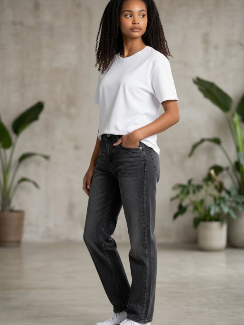 New Good American Jeans Good‎ 90s Loose Denim Black Womens 4/27